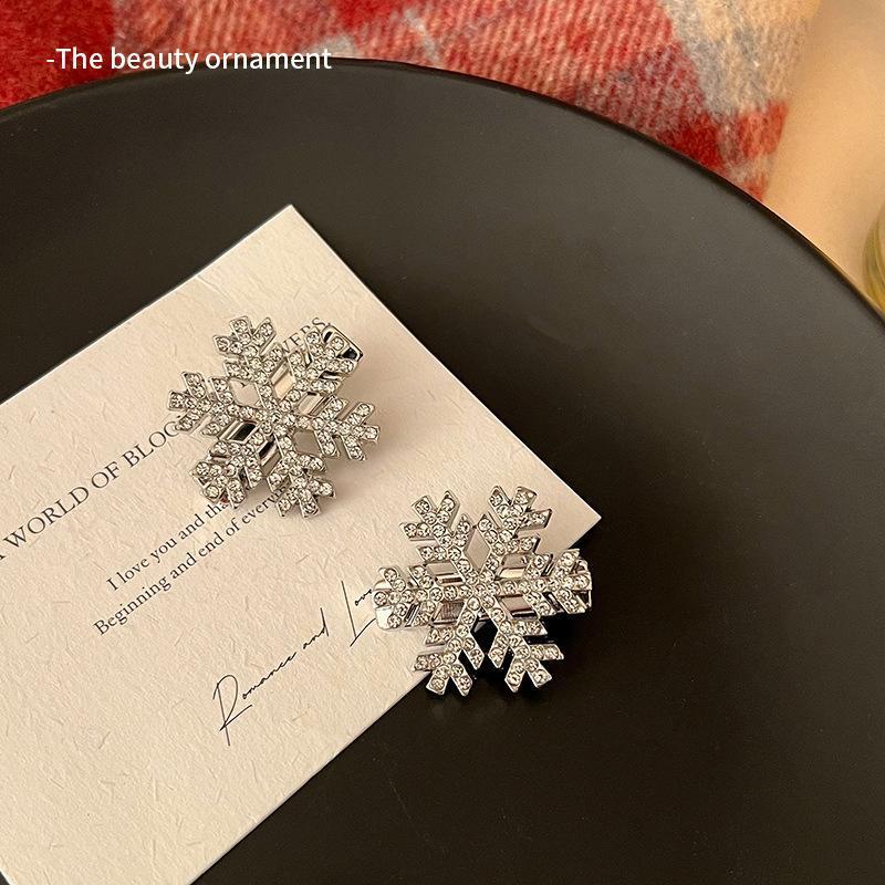 Snowflake Pearl Barrettes Female Side Hairpin