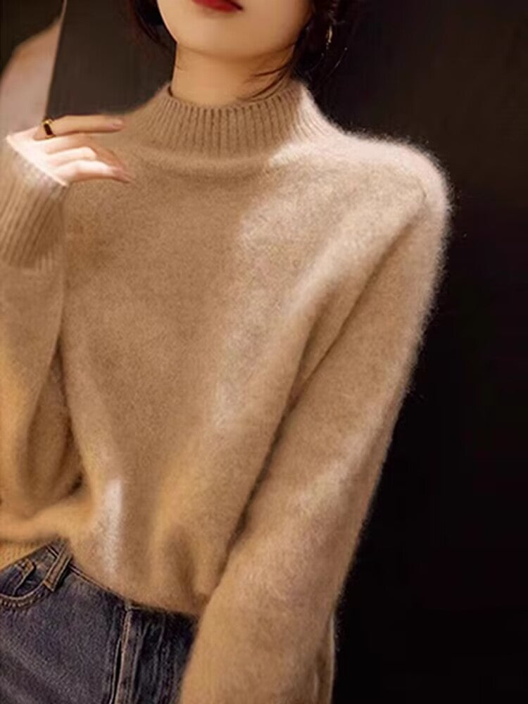 Inner Half-high Collar Long Sleeve Sweater