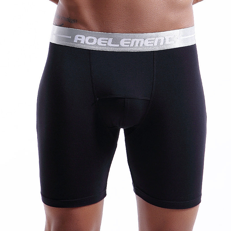 Tight Lengthened Sports Underwear Anti-wear Leg Men's Breathable Boxers Plus Size