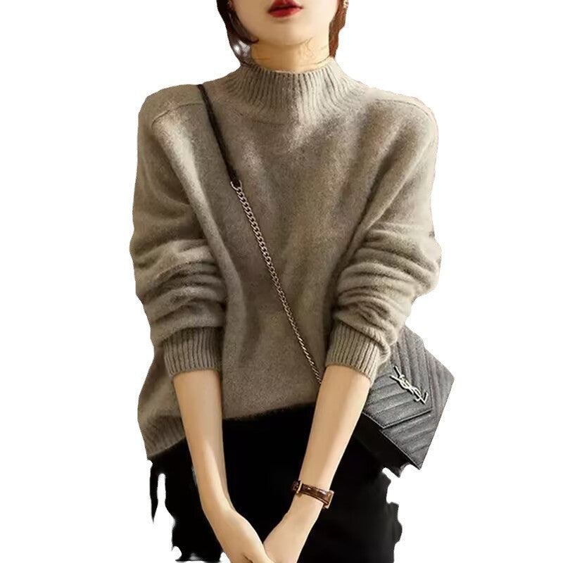 Inner Half-high Collar Long Sleeve Sweater