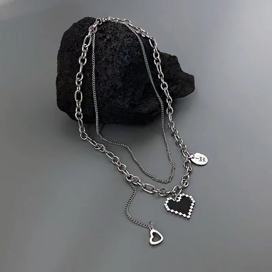 Fashion Double-layer Titanium Steel Necklace For Women